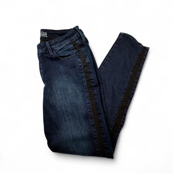 Old Navy Denim - Old Navy Rockstar Tuxedo Stripe Skinny Jeans Indigo Rinse Women's 12